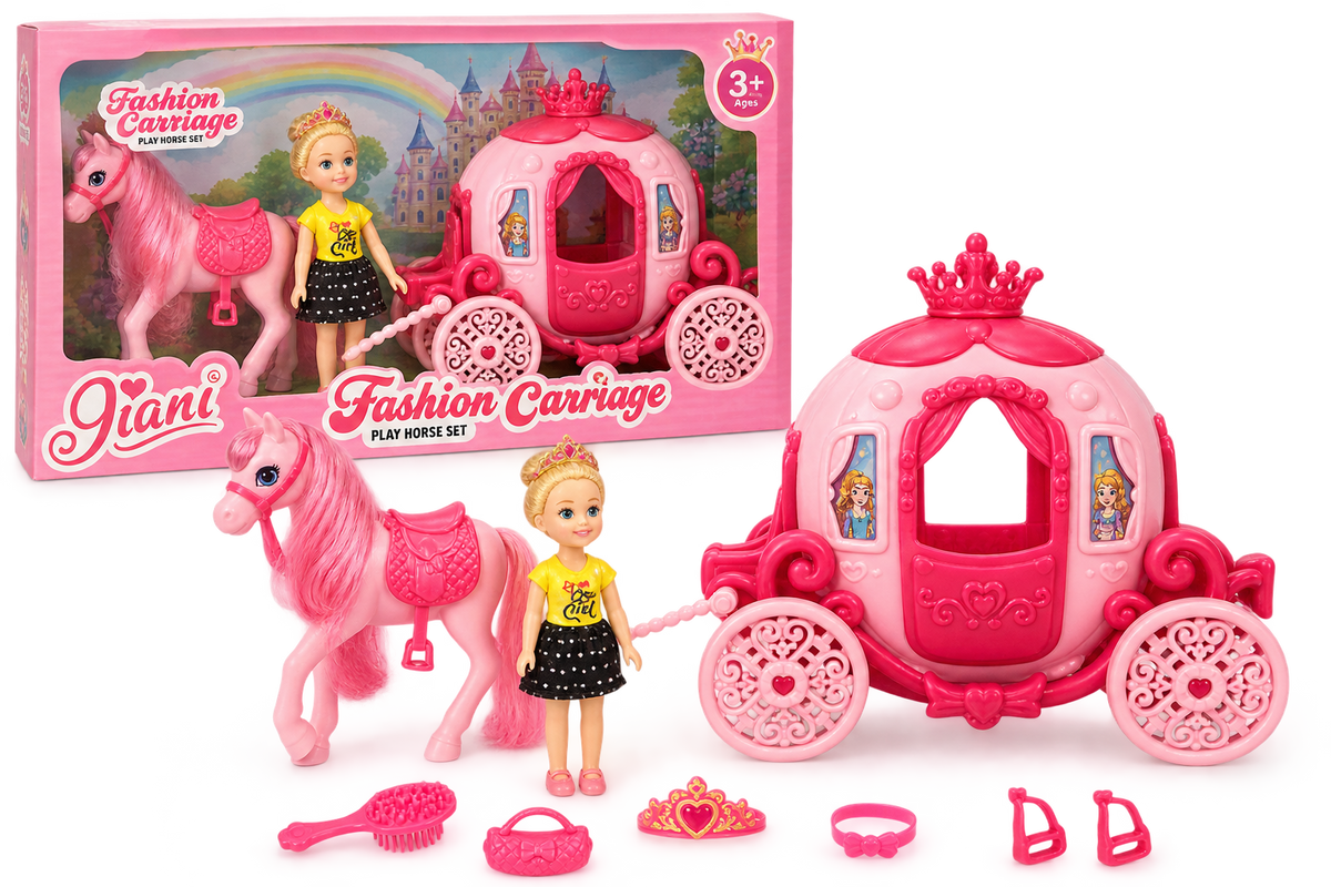 Fashion Carriage Play Horse Set