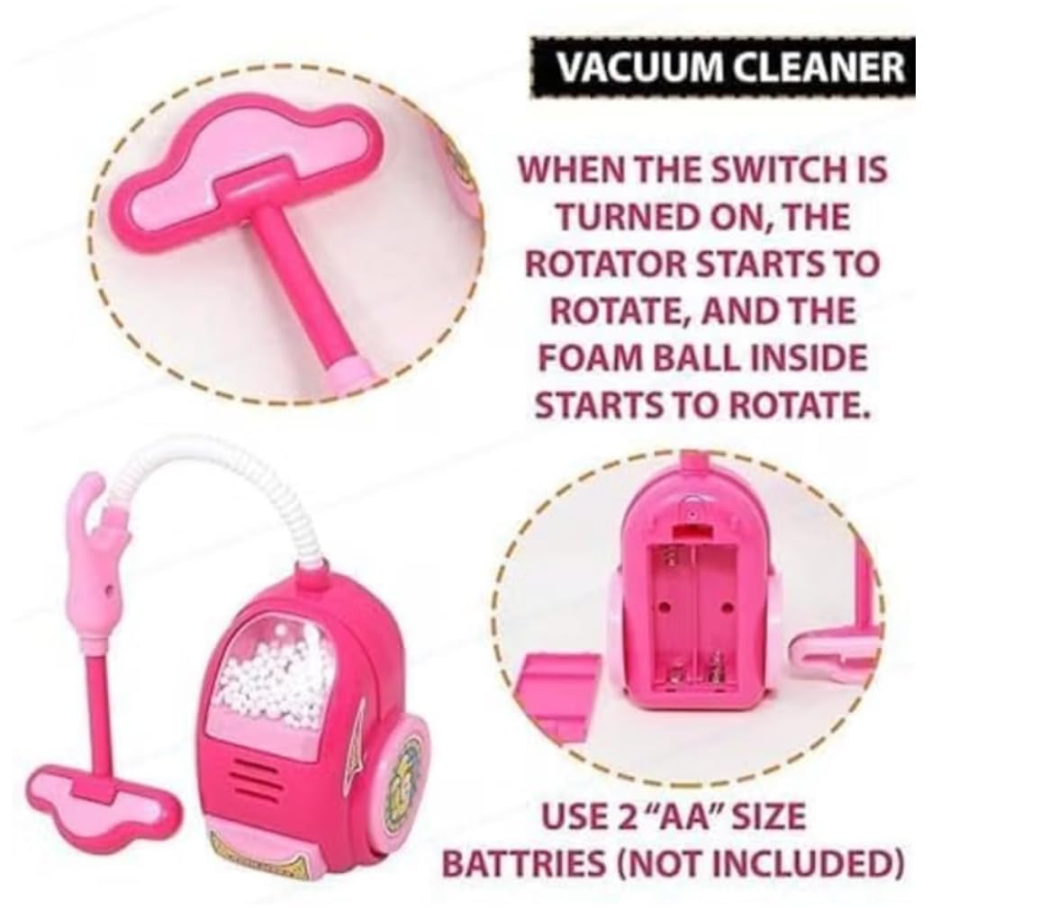 Kids Household Toy Set with Washing Machine, Vacuum & Iron
