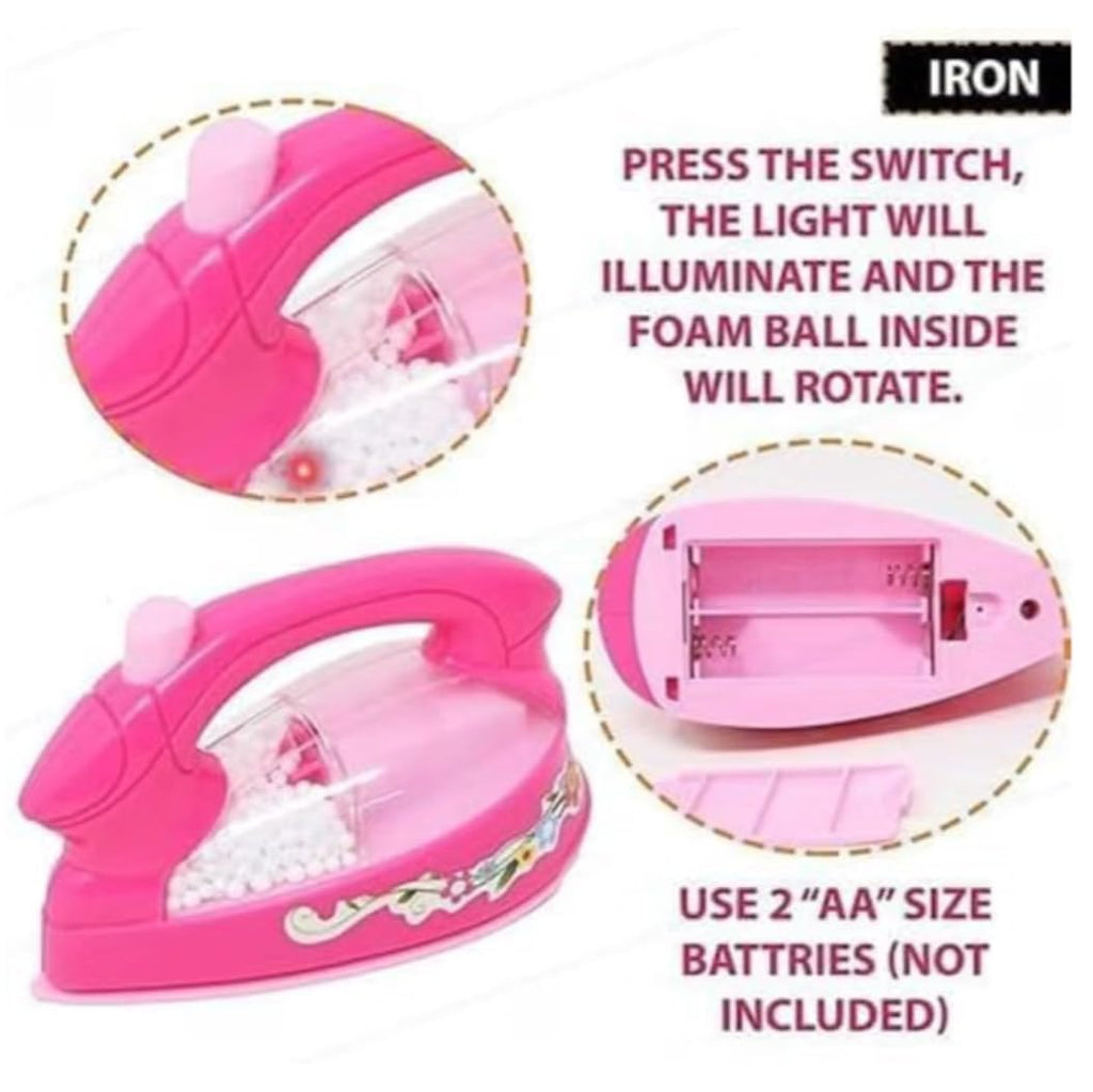 Kids Household Toy Set with Washing Machine, Vacuum & Iron
