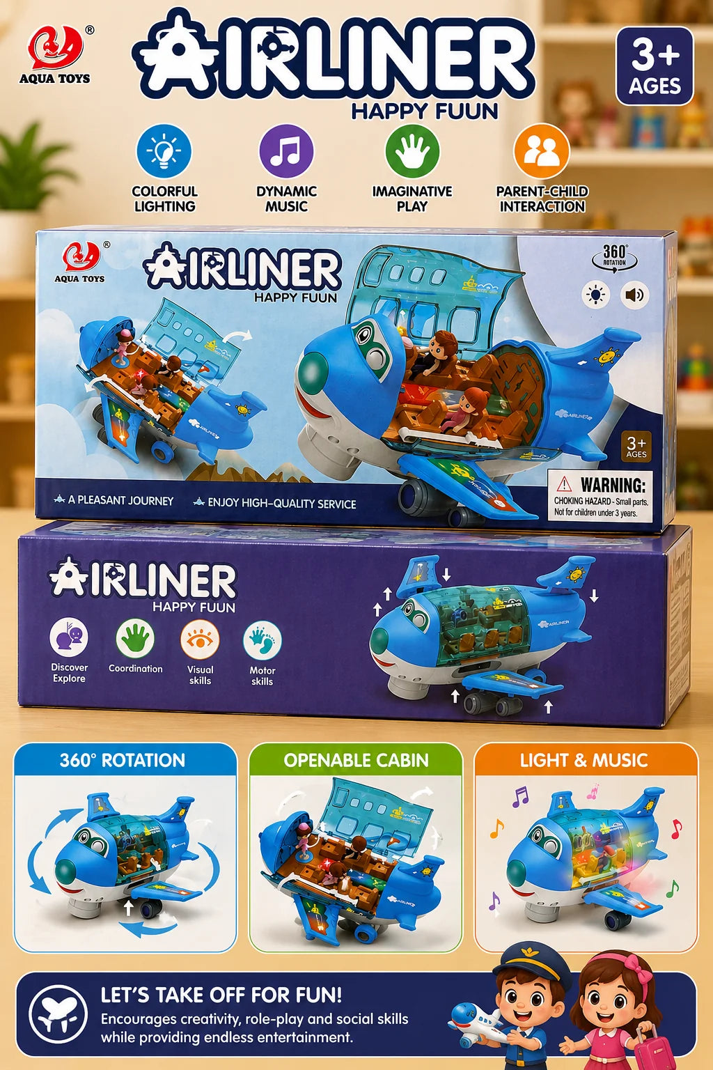 Airliner Happy Fuun toy airplane (Model 8811-16)