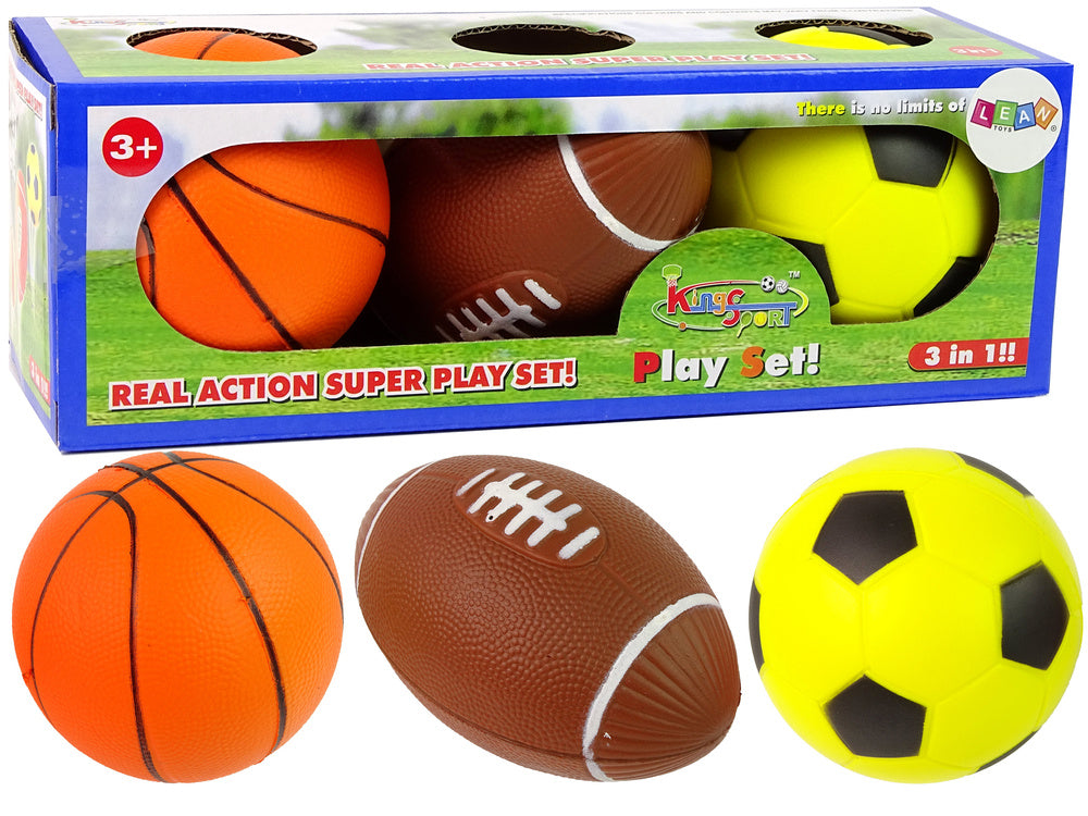 King Sports Original 3-in-1 Soft Ball Set ⚽🏀🏈