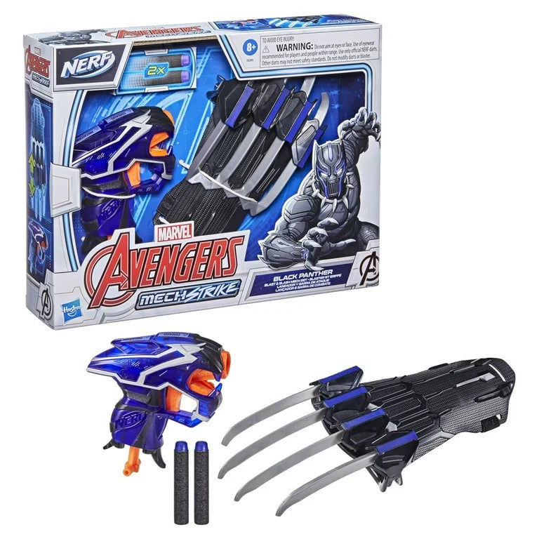 NERF Marvel Avengers Mech Strike Black Panther Blast and Slash Mech Set