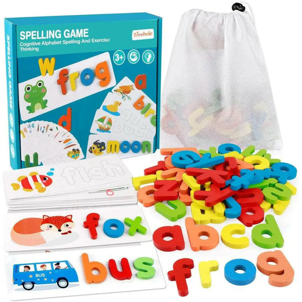 Montessori Spell Word Game Wooden Kids Toys Early Learning Letter Alphabet Puzzle Baby Preschool Game For Kids Educational Toys