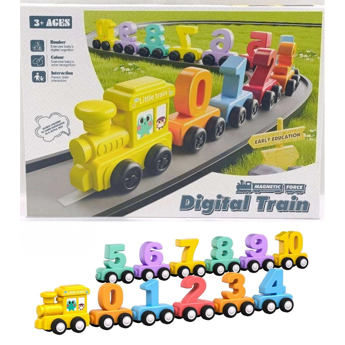 Digital Train Educational Wolf with Numbers – Learning Through Gentle Play