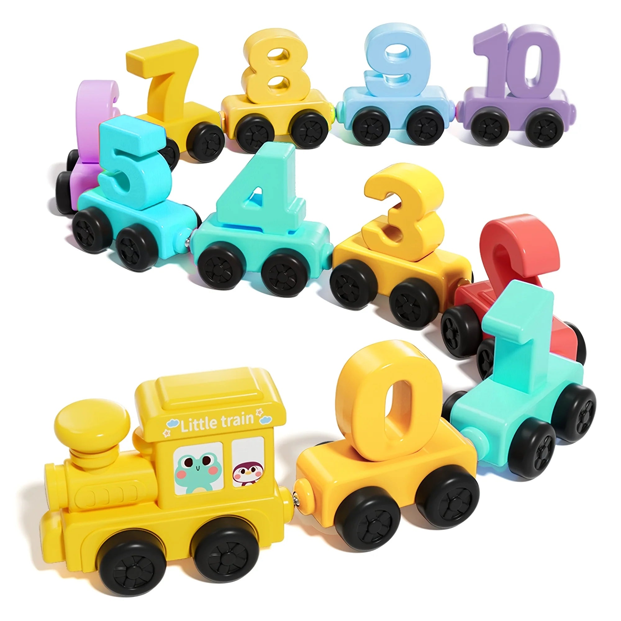 Digital Train Educational Wolf with Numbers – Learning Through Gentle Play