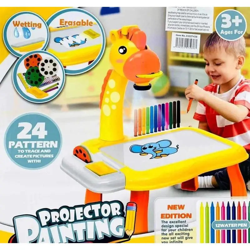 Smart Giraffe Style Projector With Light And Music ( Yellow )