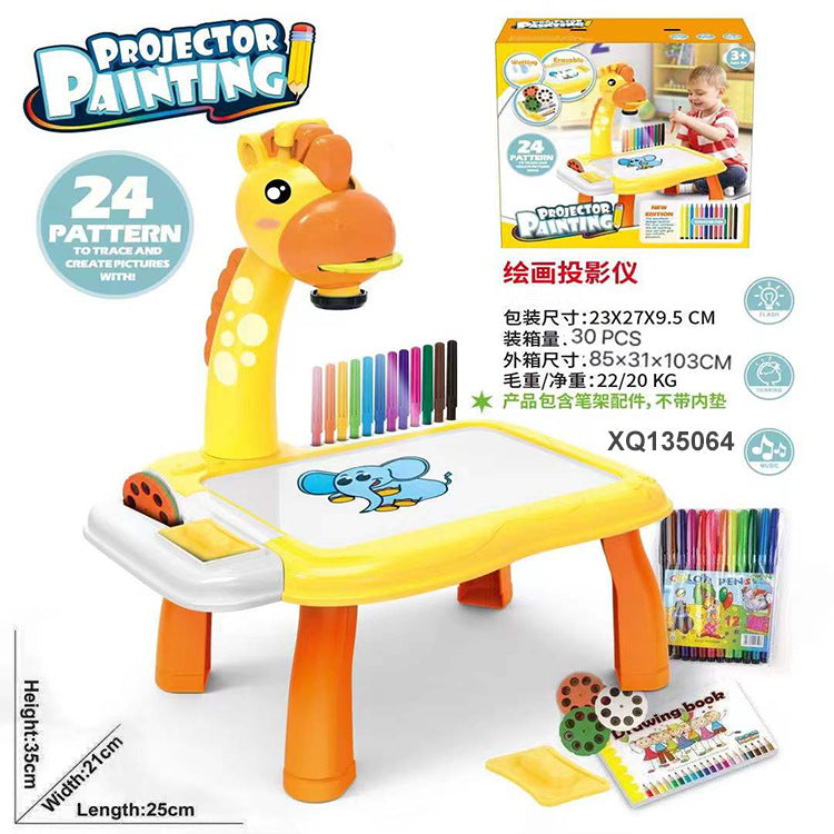 Smart Giraffe Style Projector With Light And Music ( Yellow )