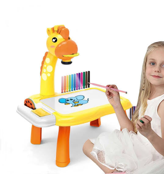 Smart Giraffe Style Projector With Light And Music ( Yellow )