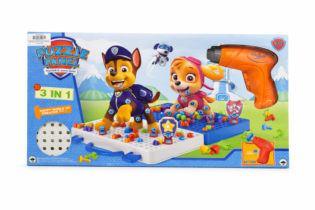 Paw Patrol 3-in-1 Puzzle Panel – Educational Screw Toy