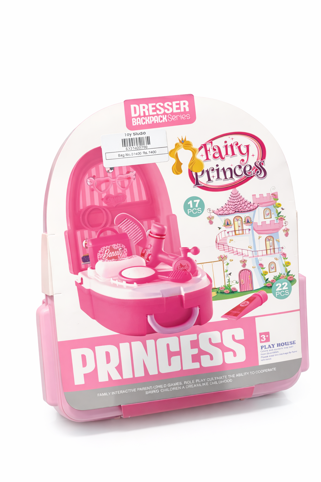 17 Pcs Makeup Backpack | Fairy Princess Dresser Backpack