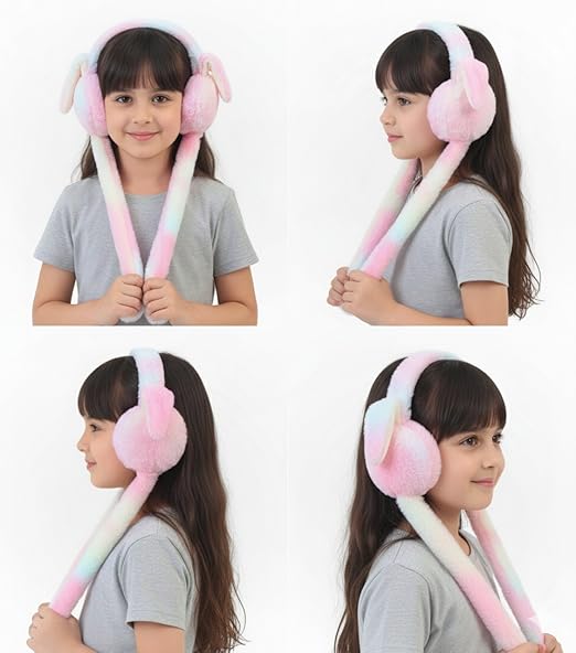 Winter Premium Outdoor wear Ear Muffs | Moving Bunny Rabbit Earmuffs with Sound for Kids