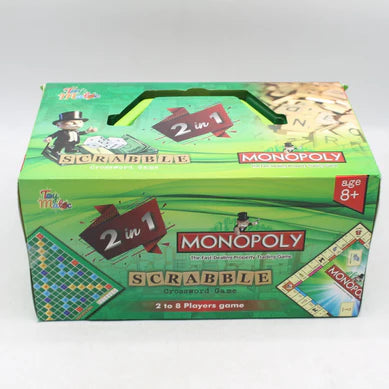 2 in 1 Monopoly Scrabble Crossword Game