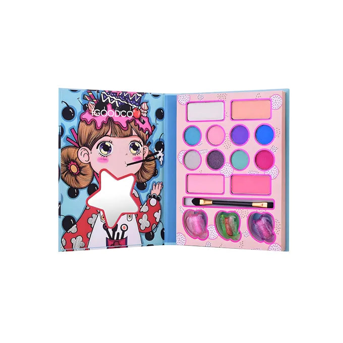 15 Colors Cute Cartoon Pattern Shimmer Matte Sequins Blush Makeup Eyeshadow Palette