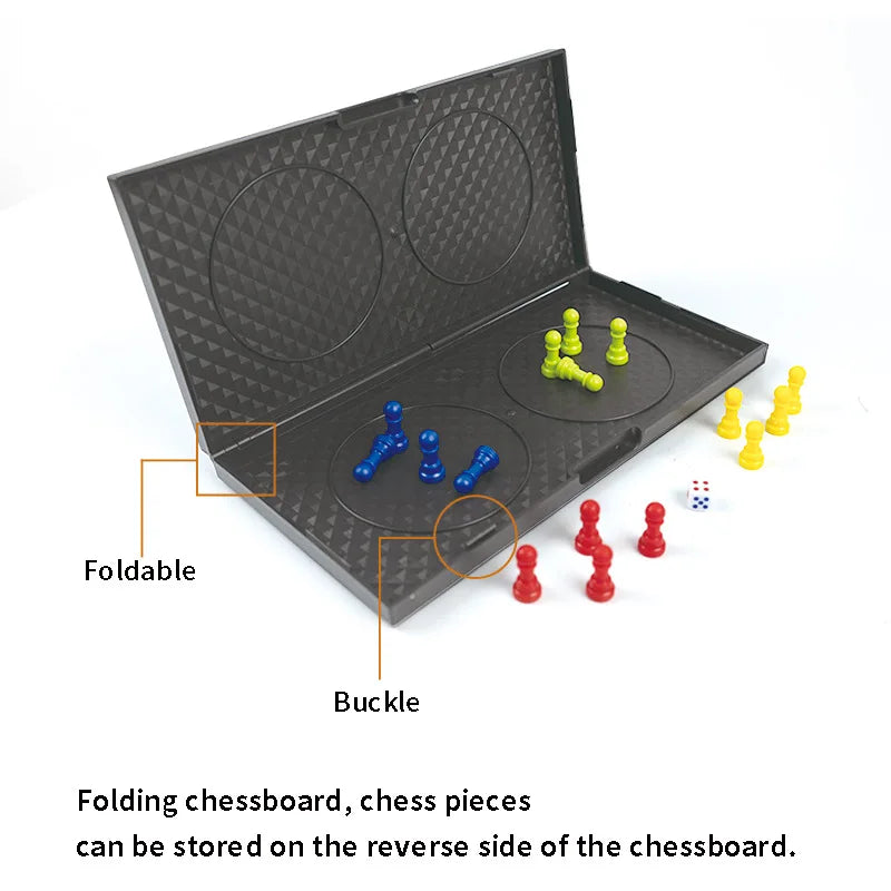 Magnetic Ludo Set Chess Checker Reversi Backgammon Go Game Foldable Board For Family Kids Party Toy