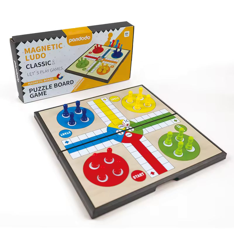 Magnetic Ludo Set Chess Checker Reversi Backgammon Go Game Foldable Board For Family Kids Party Toy