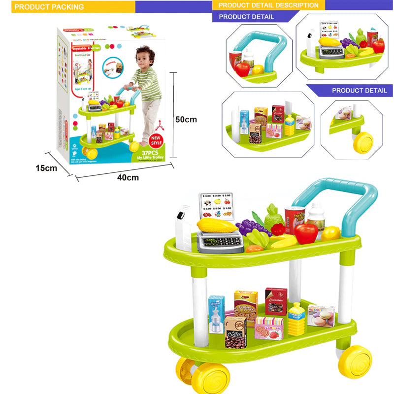 Fruit & Vegetable Kitchen Trolley Set Toy