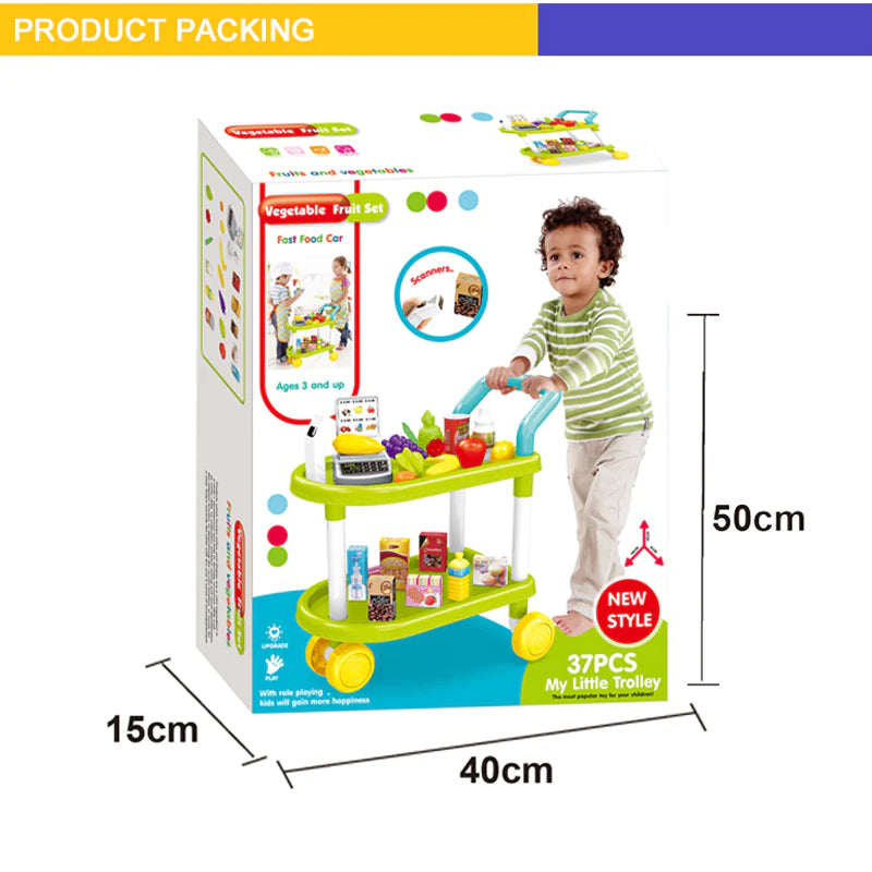 Fruit & Vegetable Kitchen Trolley Set Toy