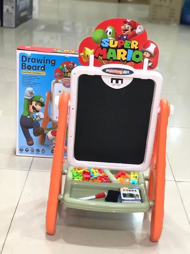 Super Mario drawing board, kids art easel, creative playset, chalkboard for kids, magnetic drawing board, Mario-themed toy, educational toy, artistic learning board