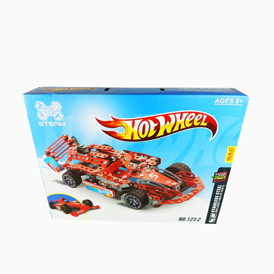 Hot Wheels Mechanical Metal Kit: Metal Race Car Building Kit