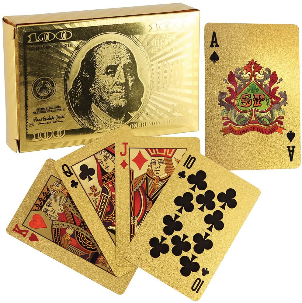 Gold/Silver/Black and Blue/Black and Red/Black and Golden Foil Plying Cards, best for playing indoor and outdoor with friends and family, Smooth Shuffling, Waterproof, Cheapest in prices, Imported Quality Cards, Tash, Poker Deck