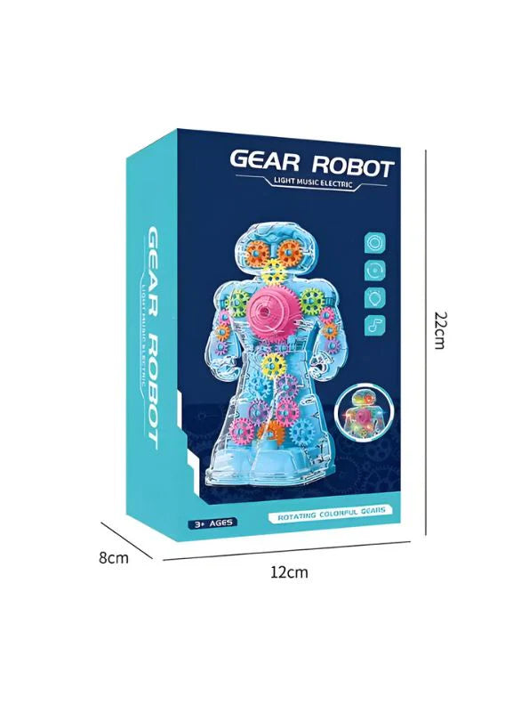 PURPLE - LightGear Bot – Electric Transparent Robot Toy with Flashing Lights, Music & Walking Action | Battery-Operated Kids Toy